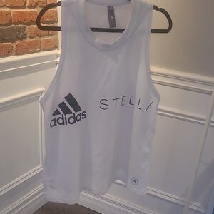Adidas by Stella McCartney White Muscle Tank with Black Logos